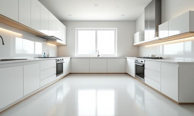 Empty, clean kitchen after end of lease cleaning